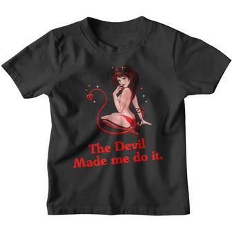 Devil Made Me Do It Funny Youth T-shirt - Monsterry