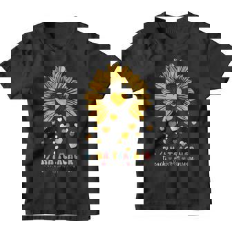 DHh Teacher Deaf And Hard Of Hearing Asl Sunflower Heart Youth T-shirt - Thegiftio