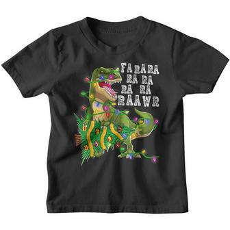 Dinosaur Christmas Fa Ra Rawr Tree Rex Boys Xmas Gift Youth T-shirt - Thegiftio UK