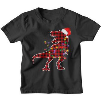 Dinosaur Christmas Pajamas Family T Rex Xmas Lights Boy Kids V2 Youth T-shirt - Thegiftio UK