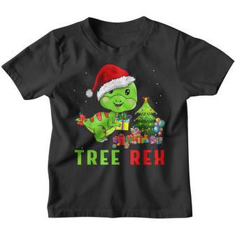 Dinosaur Christmas Tree Rex Boys Men Funny Christmas Pajama Youth T-shirt - Thegiftio UK