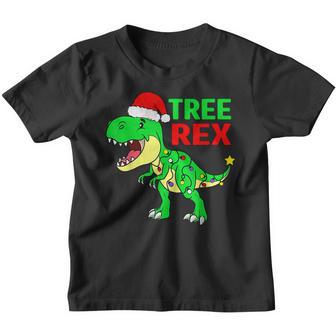 Dinosaur Christmas Tree Rex Pajamas Men Boys Xmas Lights V2 Youth T-shirt - Thegiftio UK