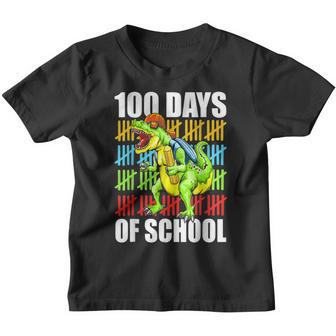 Dinosaur T Rex Happy 100Th Day Of School Dino Kids 100 Days V2 Youth T-shirt - Thegiftio UK