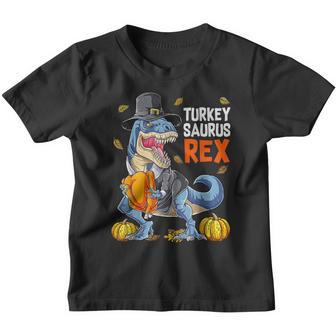 Dinosaur Thanksgiving Boys Turkey Saurus T Rex Pilgrim Men V10 Youth T-shirt - Thegiftio UK