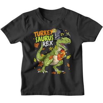 Dinosaur Thanksgiving Boys Turkey Saurus T Rex Pilgrim Men V13 Youth T-shirt - Thegiftio UK