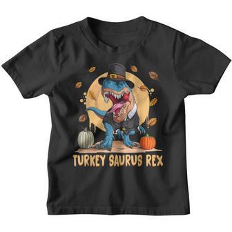 Dinosaur Thanksgiving Boys Turkey Saurus T Rex V2 Youth T-shirt - Thegiftio UK