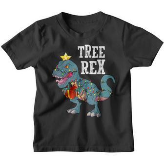 Dinosaur Tree Rex Christmas Pajamas Men Boys Xmas Lights V2 Youth T-shirt - Thegiftio UK