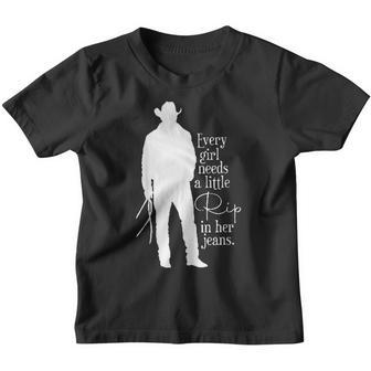 Distressed Every Girl Needs Little Rip In Her Jeans Youth T-shirt - Thegiftio UK