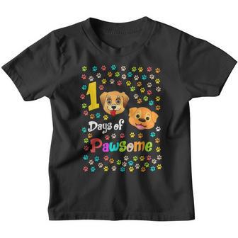 Dog Lover - 100Th Day Of School 100 Days Of Pawsome Funny Youth T-shirt - Thegiftio UK