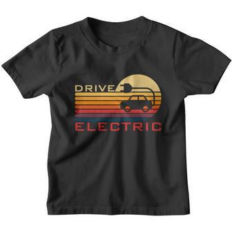Drive Electric Vehicle Ev Car Gift Retro Sunset Funny Youth T-shirt - Monsterry UK