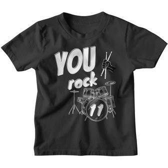 Drum Kit Drummer 11 Years 11Th Birthday Boys Girls Youth T-shirt - Thegiftio UK