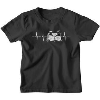 Drums Heartbeat Rock Music Lover Gifts Band Member Drummers Youth T-shirt - Thegiftio UK
