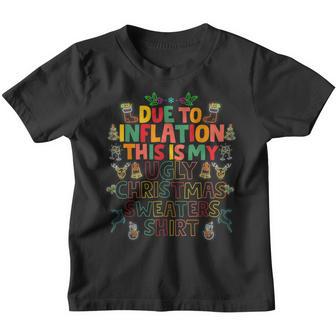 Due To Inflation Ugly Christmas Pajamas Adults & Kids Gifts Youth T-shirt - Thegiftio UK