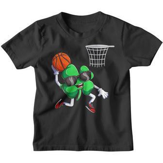 Dunking Shamrock Basketball Boys St Patricks Youth T-shirt - Thegiftio UK