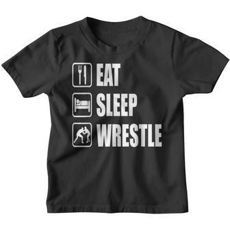 Eat Sleep Wrestle High School Or College Wrestling Youth T-shirt - Thegiftio UK
