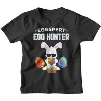 Eggspert Egg Hunter Easter Boys Girls Cool Bunny Youth T-shirt | Mazezy
