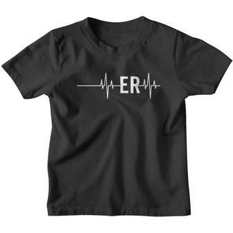Emergency Medicine Physician Nurse Gift Er Heartbeat V2 Youth T-shirt - Thegiftio UK