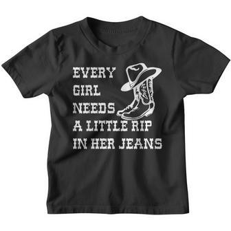 Every Girl Needs A Little Rip In Her Jeans V35 Youth T-shirt - Thegiftio UK