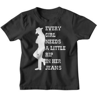 Every Girl Needs A Little Rip In Her Jeans V40 Youth T-shirt - Thegiftio UK