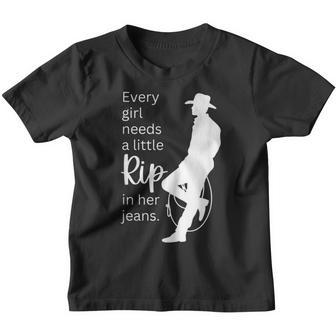Every Girl Needs A Little Rip In Her Jeans V69 Youth T-shirt - Thegiftio UK
