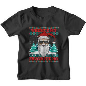 Evil Santa Wheres My Favorite Ho Funny Ugly Christmas Gift Youth T-shirt - Monsterry AU
