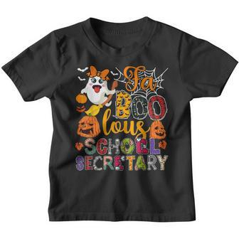 Fa Boo-Lous School Secretary Halloween Ghosts Scary Pumpkins Youth T-shirt - Thegiftio UK