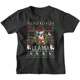 Fa La La Llama Funny Llama Christmas Ugly Women Men Kids Youth T-shirt - Thegiftio UK