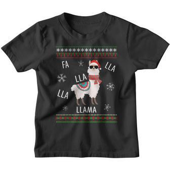 Fa La La Llama Sunglasses Funny Christmas Ugly Xmas Boy Girl Youth T-shirt - Thegiftio UK