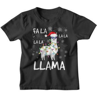 Fa La La Llama Women Men Kids Funny Llama Christmas V2 Youth T-shirt - Thegiftio UK