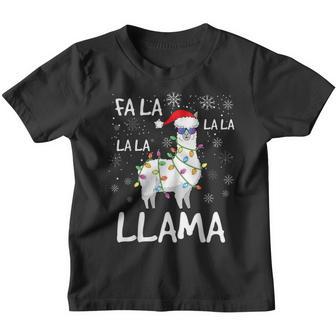 Fa La La Llama Women Men Kids Funny Llama Christmas Youth T-shirt - Thegiftio UK