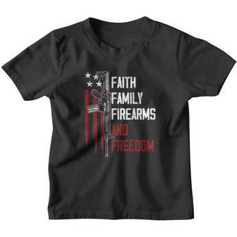 Faith Family And Freedom Lover American Flag Youth T-shirt - Thegiftio UK