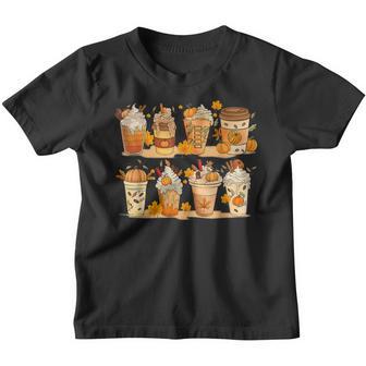 Fall Coffee Pumpkin Spice Latte Funny Thanksgiving Autumn Youth T-shirt - Thegiftio UK