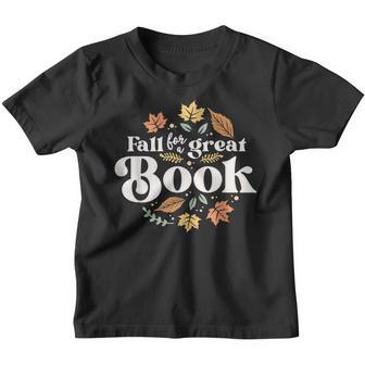 Fall For A Great Book Reading Librarian Autumn Teacher Youth T-shirt - Thegiftio UK