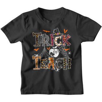 Fall Holiday Themed Thanksgiving Halloween Teacher Trick Or V2 Youth T-shirt - Thegiftio UK