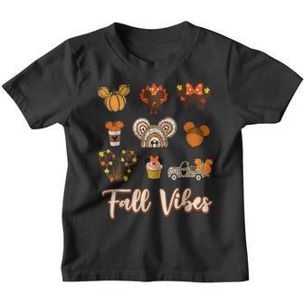 Fall Vibes Retro Vintage Leopard Circle Pumpkin Thanksgiving V6 Youth T-shirt - Thegiftio UK
