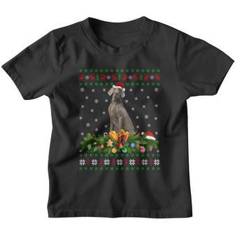 Family Matching Xmas Lighting Ugly Weimaraner Christmas Gift Youth T-shirt - Monsterry