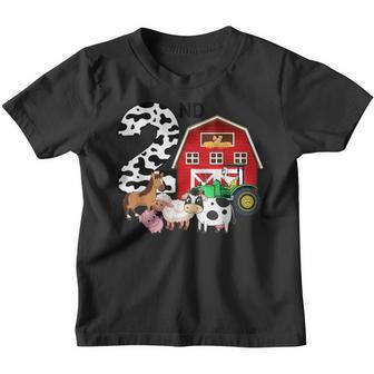 Farm Animals 2 Year Old Its My 2Nd Birthday Party Youth T-shirt - Thegiftio UK
