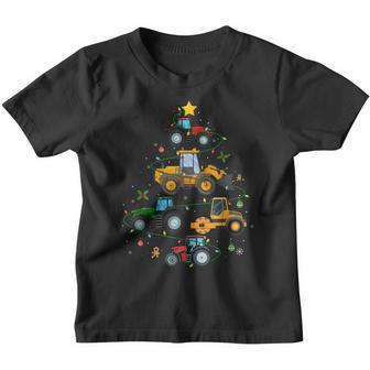 Farm Tractor Christmas Tree Farming Boys Girls Toddler Youth T-shirt - Thegiftio UK