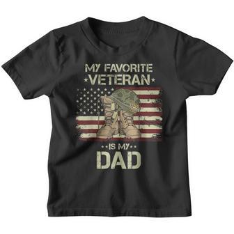 Father Veterans Day My Favorite Veteran Is My Dad For Kids V3 Youth T-shirt - Thegiftio UK