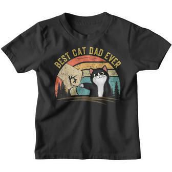 Fathers Day Cat Dad Gift For Men Best Cat Dad Ever Youth T-shirt - Thegiftio UK