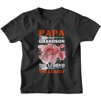 Fathers Day Papa And Grandson The Legend And The Legend Youth T-shirt - Monsterry