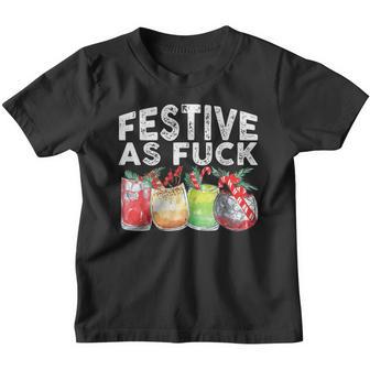 Festive As Fuck Funny Ugly Christmas Holiday Youth T-shirt - Thegiftio UK
