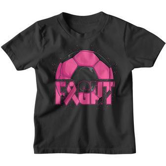 Fight Breast Cancer Awareness Day Fighter Pink Ribbon Soccer Youth T-shirt - Thegiftio UK