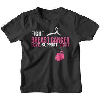 Fight Breast Cancer Awareness Love Support Fight Women Youth T-shirt - Thegiftio UK