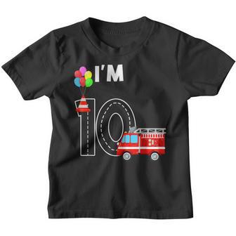 Fire Truck 10 Year Old Firefighter 10Th Birthday Boy Kids Youth T-shirt - Thegiftio UK