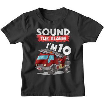 Fire Truck 10Th Birthday Boy 10 Year Old Firefighter Youth T-shirt - Thegiftio UK