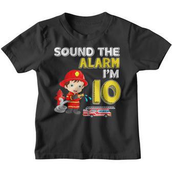 Fire Truck 10Th Birthday Boy Toddler Firefighter 10 Youth T-shirt - Thegiftio UK