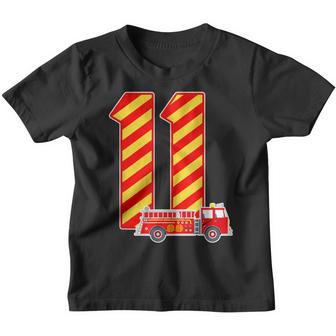 Fire Truck 11Th Birthday Boy Toddler Firefighter 11 Youth T-shirt - Thegiftio UK