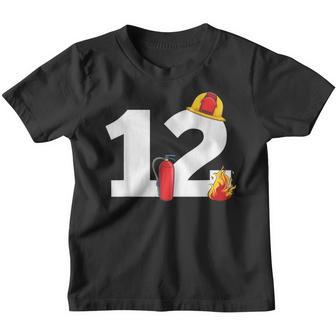 Fire Truck 12Th Birthday Boy 12 Years Old Firefighter Youth T-shirt - Thegiftio UK