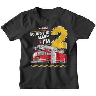 Fire Truck 2 Year Old Firefighter 2Nd Birthday Boy Toddler V3 Youth T-shirt - Thegiftio UK